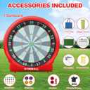 Giant Dart Board Inflatable with Pump, Outdoor and Indoor Soccer Sport Kick Dartboard for Kids and Adults, Waterproof Darts Board Yard Game with 20 Golf Balls, 4 Sticky Balls, 2 Soccers, 72"