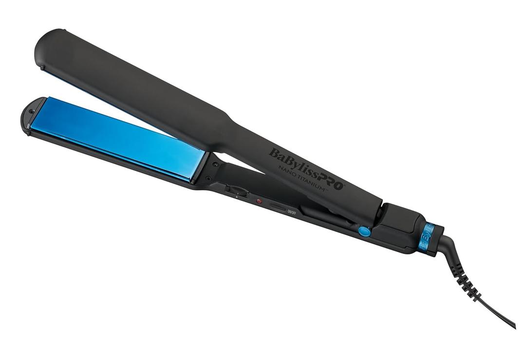 BabylissPRO Nano Titanium Ultra-Thin Hair Straightener, Professional Flat Iron For All Hair Types (1.5 Inch, Black)