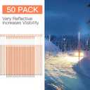 Driveway Markers 48 inch 50pcs, 5/16 Dia 4FT Snow Stakes with Reflective Tape, Highly Visible for Parking, Walkways, Snow Markers, 4FT Orange Fiberglass Poles Reflectors Markers with Steel Drill Bit