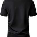 Alimens & Gentle Mens Short Sleeve Dress Shirt Wrinkle Free Wedding Business Casual Summer Button Down Shirt with Pocket (Black, M)