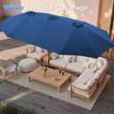 SUPERJARE 15FT Outdoor Patio Umbrella with Base Included, Double Sided Pool Umbrellas with Fade Resistant Canopy, Extra-Large Table Umbrella for Deck, Market, Backyard, Navy Blue