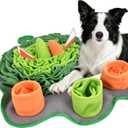 Snuffle Mat for Dogs, 18'' Dog Paw Shape Interactive Dog Puzzle Toy Build-in Squeaker Sniff Mat for Slow Eating Encourages Natural Foraging Skills for All Breeds Indoor & Outdoor Use (Green)