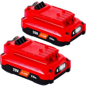 TenHutt Uprade 2 Pack 20V 3.0Ah Replacement Battery for Craftsman 20V Battery V20 Lithium ion CMCB205 CMCB204 CMCB206 CMCB202 CMCB201 20V Cordless Power Tools