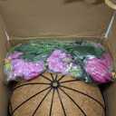 HyeFlora Artificial Mums Flowers Baskets for Outside Decoration, Fake Hanging Silk Fuchsia Flower, Faux Chrysanthemum Summer UV Resistant Realistic for Porch Yard Autumn Decor