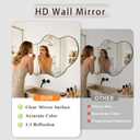 Irregular Wall Mirror, 24"x36" Asymmetrical Mirror, Black Wall Mirrors Decorative, Abstract Mirror, Wall Mounted Mirror for Bathroom, Bedroom, Living Room, Cloakroom, Entryway