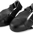 QWORK Steel Toe Cap Safety Overshoes Workplace Anti-smash Cover with Adjustable Strap for Men/Women, 1 Pair (Size 5-12 US)