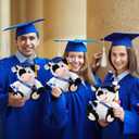 Chalyna 10 Inch Graduation Season Cow Plush Stuffed Animal Cow with Hat, Diploma and Sash, Graduation Gift Decoration for Friend Relatives Party (Blue)