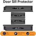 4PCS Car Door Sill Protector for Jeep Wrangler JL JLU 2018-2025 &Gladiator JT 2020-2025,Stainless Steel Material Door Sill Guards for Wrangler Accessories,4 Door (Brushed Black)