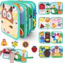 Cobelae Farm Busy Book for Toddlers 1-3, Montessori Felt Quiet Book with Built-in Storage, Busy Board Toy for 1 Year Old, Toddler Sensory Learning Activities, Travel Toy Gift for Age 1+