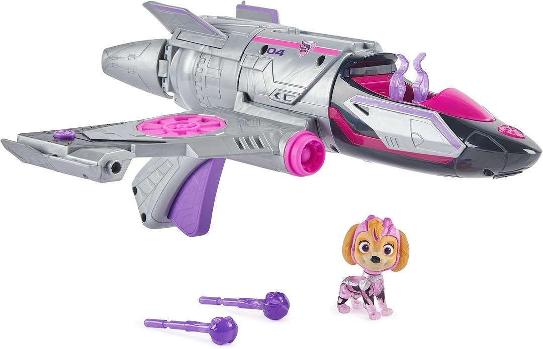 Paw Patrol: The Mighty Movie, Transforming Rescue Jet with Skye Mighty Pups Action Figure, Lights and Sounds, Kids’ Toys for Boys and Girls 3+
