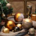 12 Pcs Gold Glass Christmas Ornament 4 Inch 2.36 Inch Matte Vintage Neutral Metallic Brown Christmas Copper Ornament Xmas Tree Ball Decoration Textured Glass Ball with Loop for Xmas Decor Party Supply