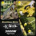 6-in-1 Cordless Pole Saw & Hedge Trimmer Combo & Grass Shear with Extension Pole Garden Tool with 2 * 4.0Ah Battery,180°Adjustable Angle,16Ft Reach,for Shrubs Pruning