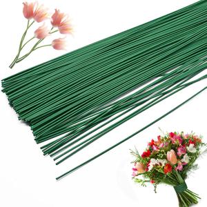 200 PCS 22 Gauge Floral Stem Wire Flower Arrangements and DIY Crafts,Dark Green,Floral Wire for Florist Flower Arrangement 16 Inches,Diameter:0.03 inch