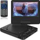 HOPYOP 9" Portable DVD Player for Kids and Car, 7" Swivel Screen with 4-6 Hours Built-in Battery, Car DVD Player with Dual Speakers, Support Sync Screen to TV, USB/SD/Multiple Disc Formats