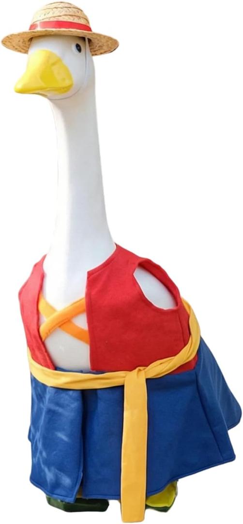 23" Halloween Porch Goose Costume, Anime-Inspired Pirate Captain Outfit for Outdoor Decoration, Halloween Porch Goose Decoration for Yard & Patio