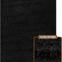 Area Rug 8x10 Black Washable Indoor Rug Solid Non Slip Easy to Clean Non Shedding Indoor for Living Room Bedroom Kitchen Dining Room or Hallway (8 X 10 Black)