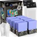 400 Card Sleeves Hard Plastic, 3"x4" Baseball Card Protectors Hard Plastic for Baseball, Football and Game Cards (200 Hard Card Sleeves + 200 Clear Sleeve)