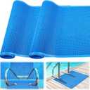 2 Rolls Swimming Pool Ladder Mat Non-Slip with Hollow Design - 24x36Inch Pool Step Mat for Above Ground/Inground Swimming Pool Steps(Blue)