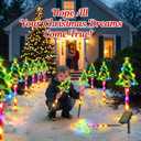12 Pack Christmas Solar Pathway Lights Outdoor Decorations, 10 Modes Christmas Tree Candy Stake Lights with 156 Colorful LEDs, 29.5 FT Waterproof Solar Xmas Decor for Walkway Yard Lawn Porch Holiday (Multicolor)