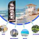 Smoke Feather Flag for Business Advertising 6 FT Swooper Flag for Storefronts Retailers Shops Food Trucks Events and Fairs (Flagpole Not Included)