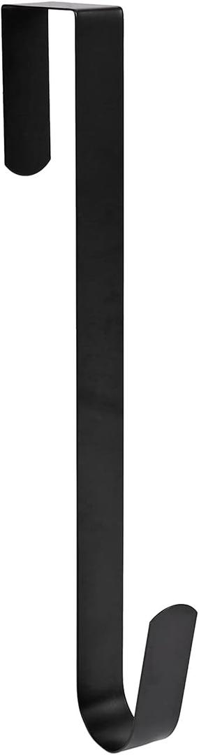Sattiyrch 12" Wreath Hanger for Front Door,Steel Over The Door Hanger Hook,Wreath Door Hanger (Black,1)