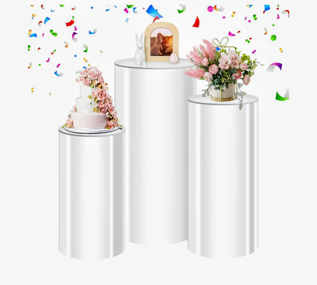 JASYNGS cylinder stands for party for Wedding & Birthday Decor – cylinder pedestal stand,display pedestal stands, Elegant Event Display Stand, Versatile Decorative Pillar (3piece)