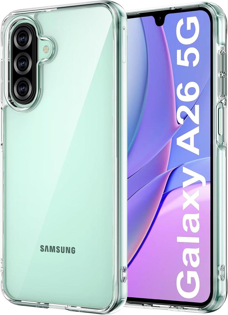 GOLDJU for Samsung Galaxy A26 5G Phone Case, Military Grade for Samsung A17 5G Case, [Anti-Yellowing] Heavy Duty Rugged Shockproof Protective Slim Phone Cover for Galaxy A26 / A17, Clear