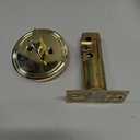 MECCANIXITY Keyed Alike Single Cylinder Deadbolt Door Lock Round Entry Front Door Handle Sets for Door Thickness 1.2-2 Inch (Gold Tone, Pack of 2)