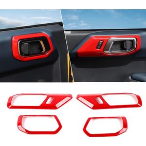 RAZPOY Inner Door Handle Cover Trim Compatible with 2021-2025 Ford Bronco Interior Accessories, Red