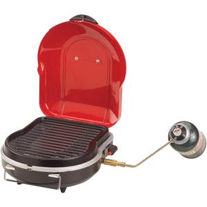 Coleman Fold ‘N Go 6,000 BTU Portable Propane Grill, Lightweight Gas Grill with Push-Button Starter & Adjustable Horseshoe Burner, Great for Camping, Tailgating, Grilling, BBQ