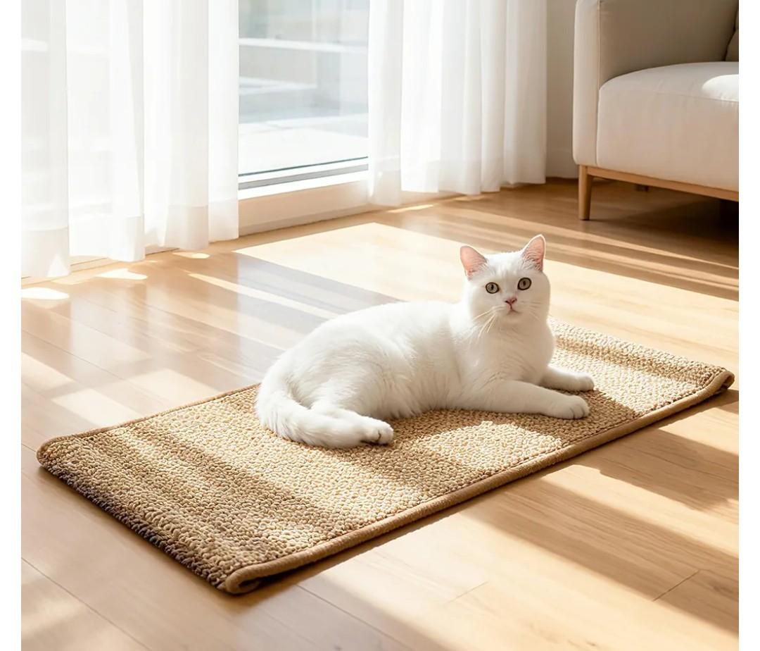 Ordora Large Cat Scratcher Mat: 31.5 X 14 Inch Upgrade Soft Sisal Horizontal Cat Floor Scratching Pad, Cat Scratching Rug Protect Furniture