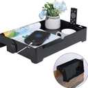 YONGJIA Foldable Bedside Shelf, bunk Bed Tray for top bunk, College, Dorm, Bedroom, Kids bunk Bed, Foldable nightstand for Book, iPhone, Kindle, Water Cup (Black)