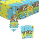 2Pack Scooby Tablecloth Disposable Tablecover Birthday Party Supplies and Decorations for Kid Boy Baby Shower Rectangle Tables 70"" X42