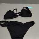 Aqua Eve Women Two Piece Bikini High Cut Swimsuit Triangle Bathing Suit Cheeky Bikini Set (Black, L)