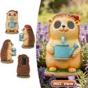 Garden Statues Hedgehog with Solar Moving LED Eyes Outdoor Animal Figurines Decorations for Patio Yard Lawn Ornaments Gifts for Birthday Easter Housewarming (Hedgehog)