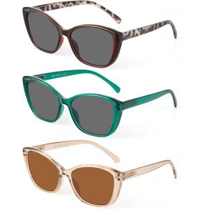 JOLISU 3 Pack Reading Sunglasses for Women, Sun Readers Glasses Spring Hinge Outdoor Sunglasses With UV400 Protection, 1.75x