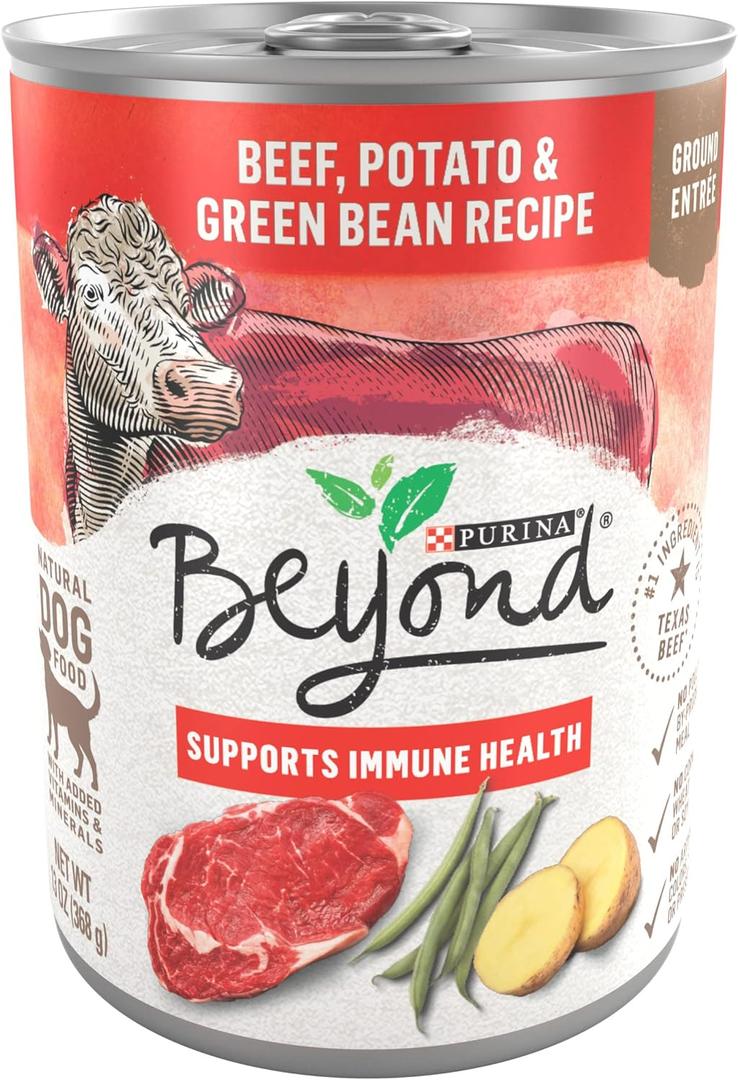 Purina Beyond Beef, Potato, and Green Bean Grain Free Wet Dog Food Natural Pate with Added Vitamins and Minerals - (Pack of 12) 13 oz. Cans, BBD: 03/2027