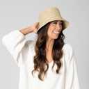 San Diego Hat Co. Women's Women's Textured Woven Bucket Hat (Beige)