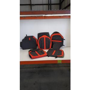  Dodge RAM Seat Covers fit 2009-2025 1500HD 2010-2023 2024 2025 2500/3500HD Crew Double Quad Rebel Cab Laramie Big Long Horn Rebel Tradesman Leather(5 PCS Full Set/Black-Red)