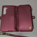 Defencase for Galaxy S23 Magnetic Wallet Case Compatible with Magsafe with RFID Blocking Zipper & Card Holder for Women Men, PU Leather Detachable Phone Case for Samsung Galaxy S23 5G 6.1", Wine Red