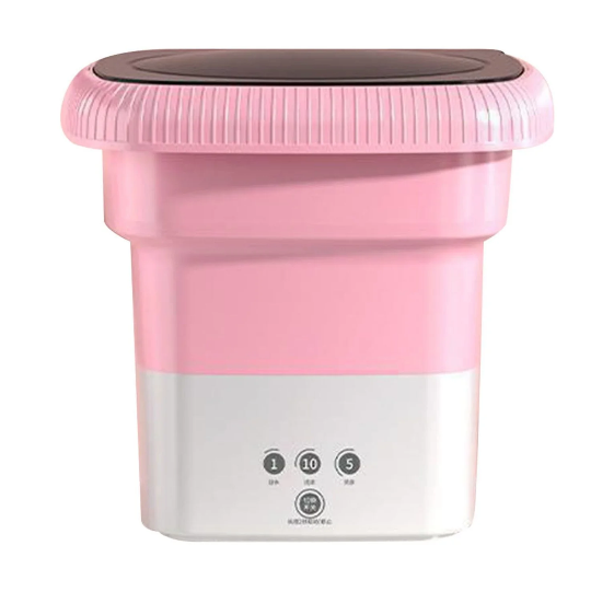 Portable small washing machine,13L Capacity Foldable Mini Washer,Ideal for Baby Clothes, Underwear & Small Items. Perfect for Apartments, Dorms, RVs & Travel Pink