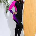 Halcurt Women's Full Body Rash Guard One Piece Front Zip Swimsuit Long Sleeve UPF 50 Bathing Suit (Pink, XL)