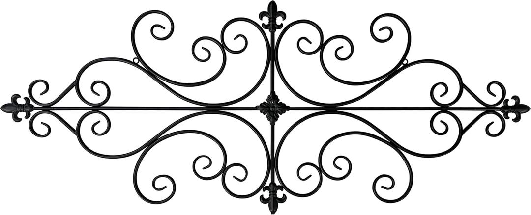 Sintosin Wrought Iron Wall Decor 45 x 18 In, Black, 45.1"L x 18.3"W