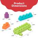2 x PREXTEX Soft Building Blocks for Toddlers 18 Months and up- 62-Piece Rounded Multicolored Bricks - Educational Toy - Vehicle Friends Edition for Interactive Family Fun and Creative Play