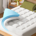 Dual Layer Memory Foam Mattress Topper - AprLeaf 3 Inch Pillow Top Mattress Topper, 2 Inch Cooling Gel Memory Foam and 1 Inch Pillow-Top Cover for Medium Support Relief Back Pain (King, White)