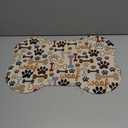 Dog Food Mats for Floors Waterproof, Pet Feeding Absorbent Water Bowl Mat Cat Placemats Blue Bone Shape 19 * 12 inch