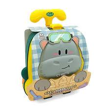 Hippo Trolley Case Sand Toys Beach Set Including Shovel Rake Sand Molds Summer Outdoor Toys for Kids 
