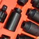 1/2 Drive Deep Impact Socket Set: 11-Piece Metric Size Wheel Axle Nut Wrench Metric Large Jumbo 27mm 29mm 30mm 31mm 32mm 33mm 34mm 35mm 36mm 38mm Spindle Joint High Torque Truck Bearing Locknut