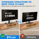 Rfiver Universal Swivel Table Top TV Stand for 37 to 65, 70 75 inch TVs, Height Adjustable Table Top TV Stand Mount with Tilt, Heavy Duty TV Replacement Stand with Tempered Glass Base Up to 110lbs