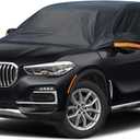 Kayme Half Car Cover, Windshield Cover for Ice and Snow Top with Reflective Straps, Roof Cover Waterproof All Weather Dust, Sun Protection. Front Rear Window Cover Fit SUV. YXL (158'' to 167'')